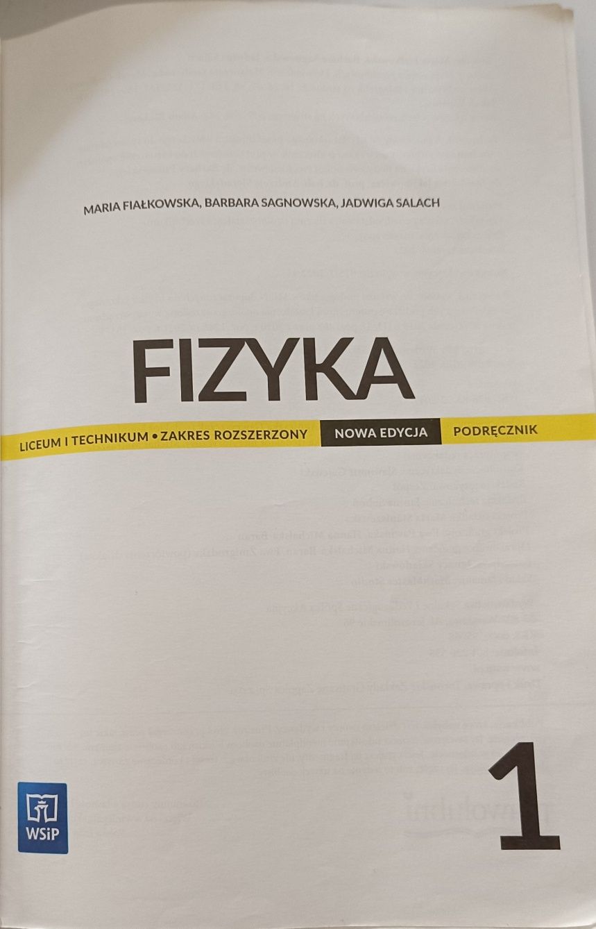 Fizyka 1 zakres rozszerzony WSIP