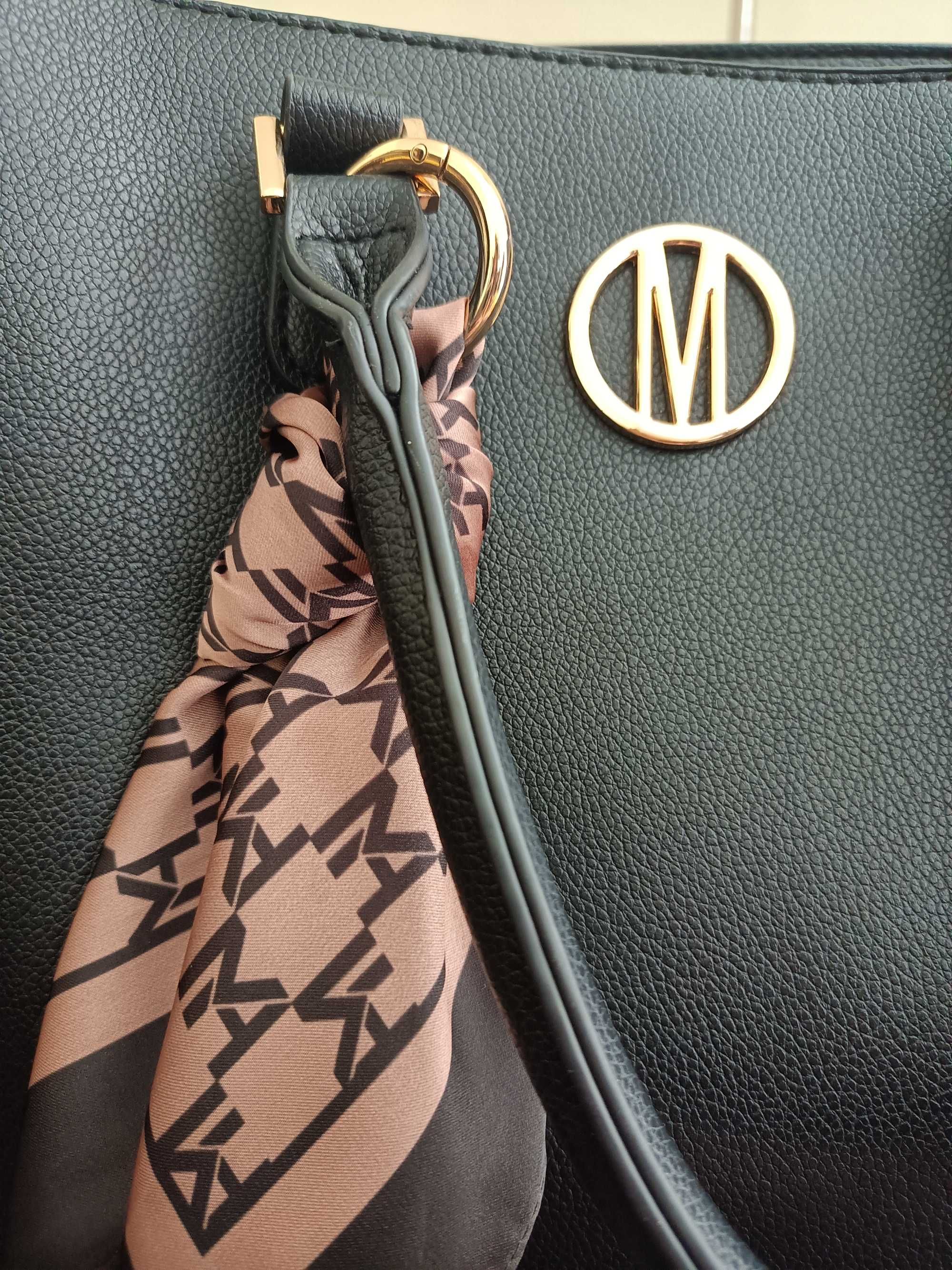 torebka czarna z apaszką city bag Mohito