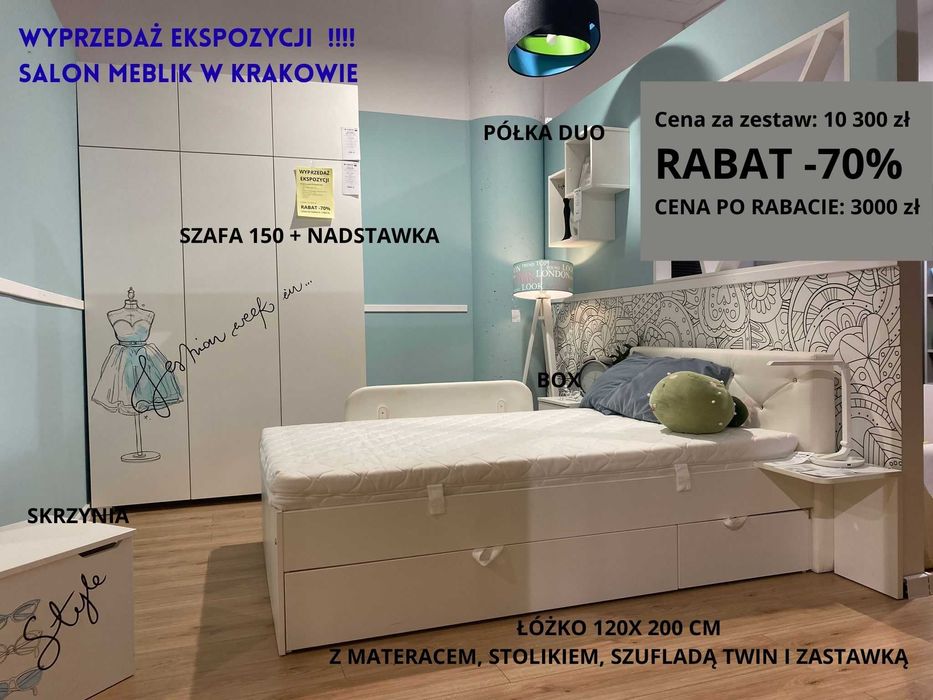 Meble dla dzieci i młodzieży - wyprzedaż ekspozycji Meblik Kraków