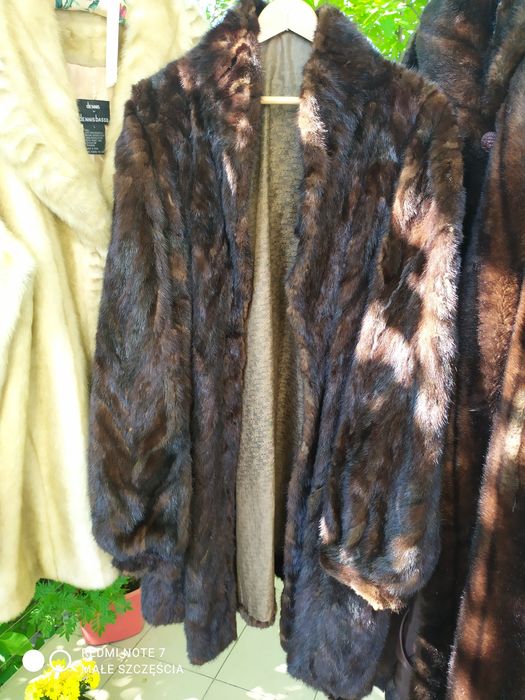 Futro naturalne brąz norki