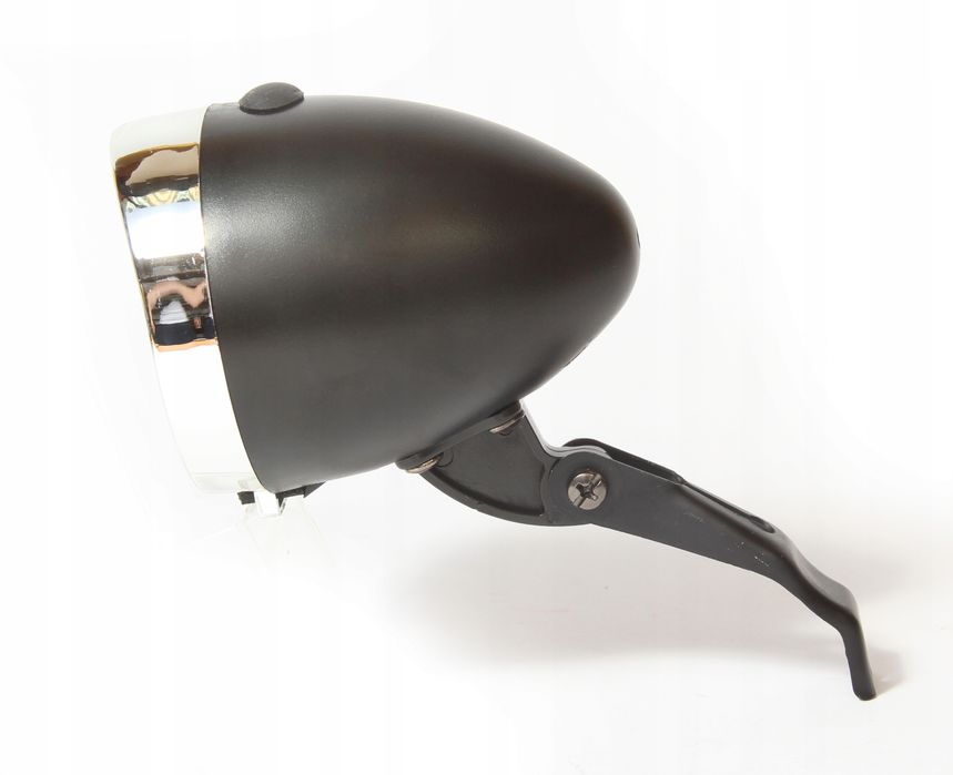 Lampka rowerowa przód LED retro na baterie lampa uchwyt zaczep widelec