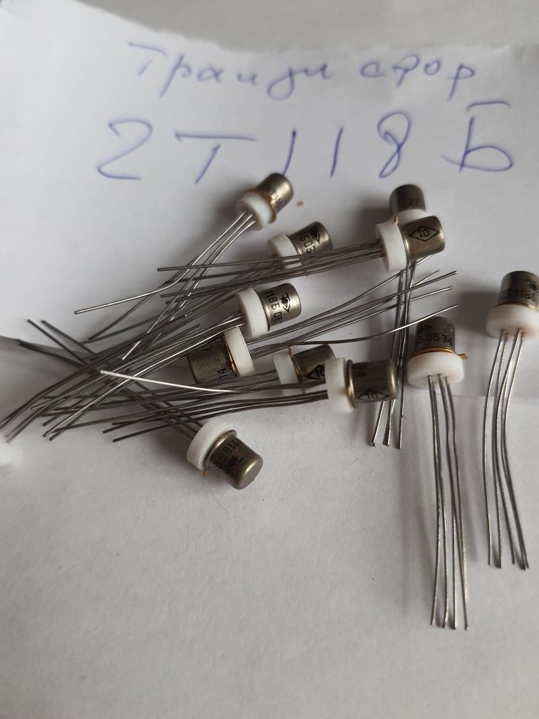 Транзисторы 2Т 118Б, 2Т312Б, П307, МП25,  2Т3107,  2Т801