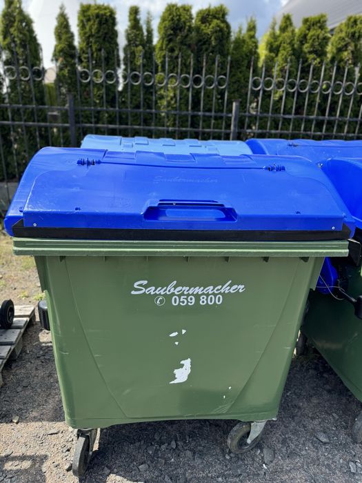 Бак для сміття. Контейнер для сміття 1100л. Пластиковий бак для сміття