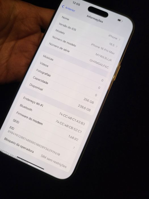 Iphone 16 pro max 256 gb