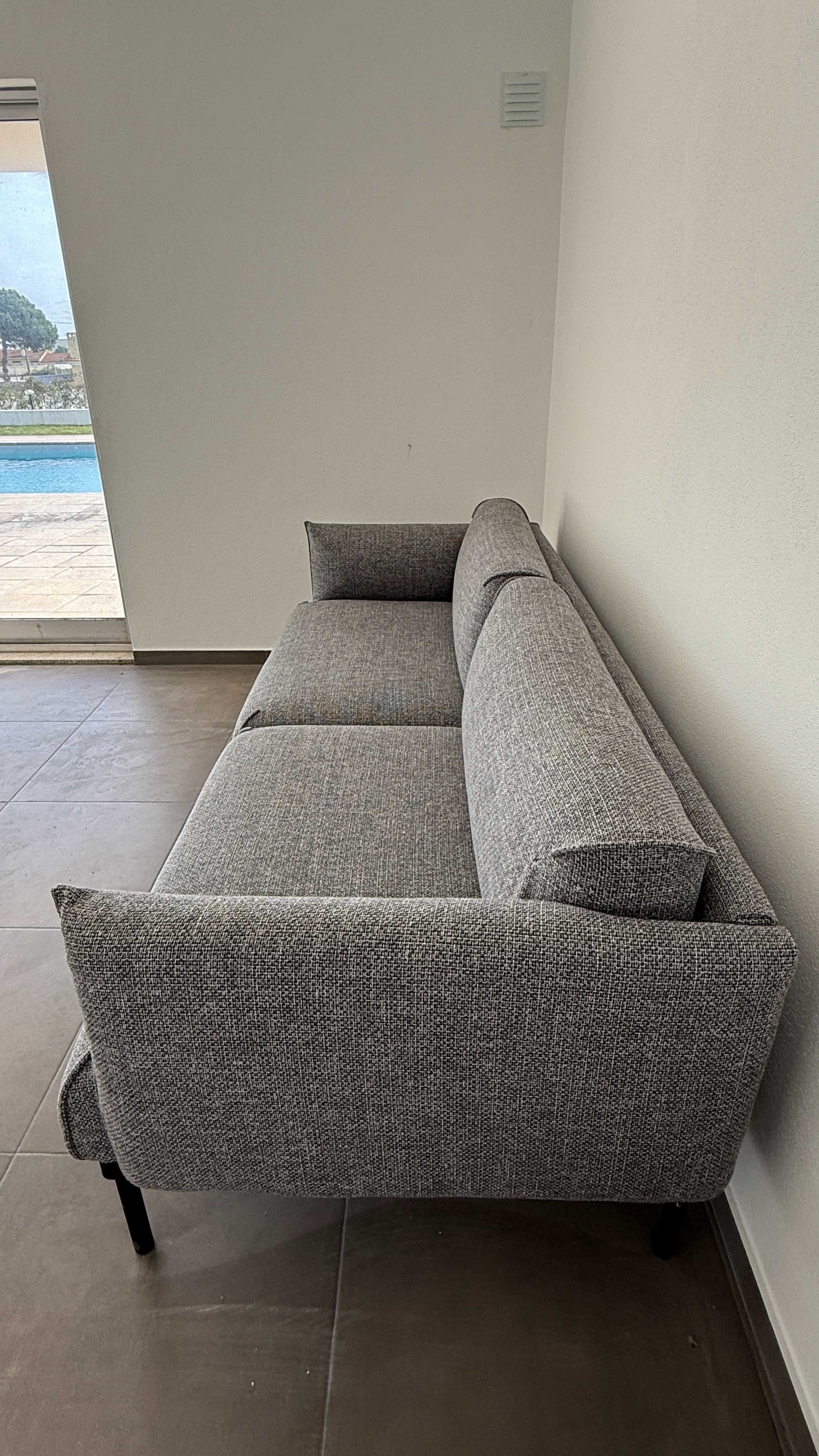 Sofa 3 lugares cinzento como novo