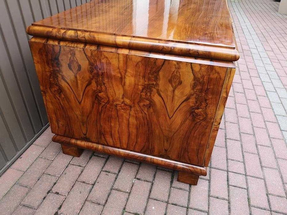 Biurko ART-DECO Orzech Politura Stare Antyk Dwustronne Po Renowacji .