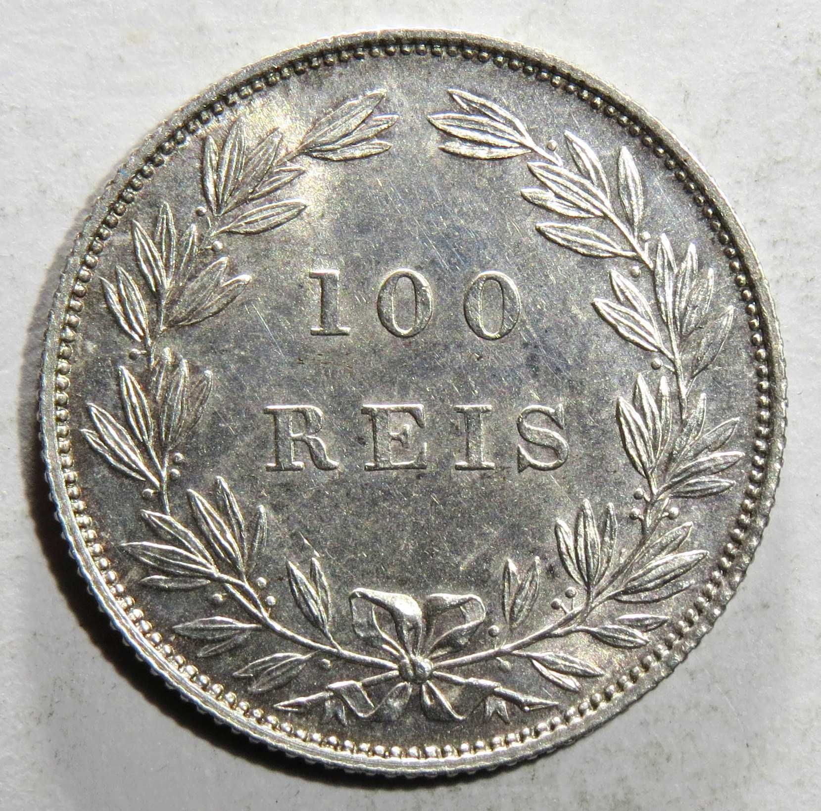 Monarquia Portuguesa D. Luis I 100 Reis 1888 (prata) Bela