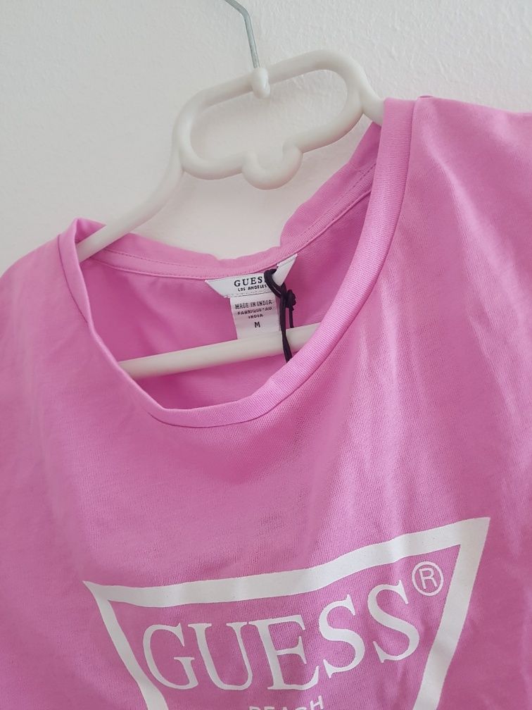 Guess crop top róż