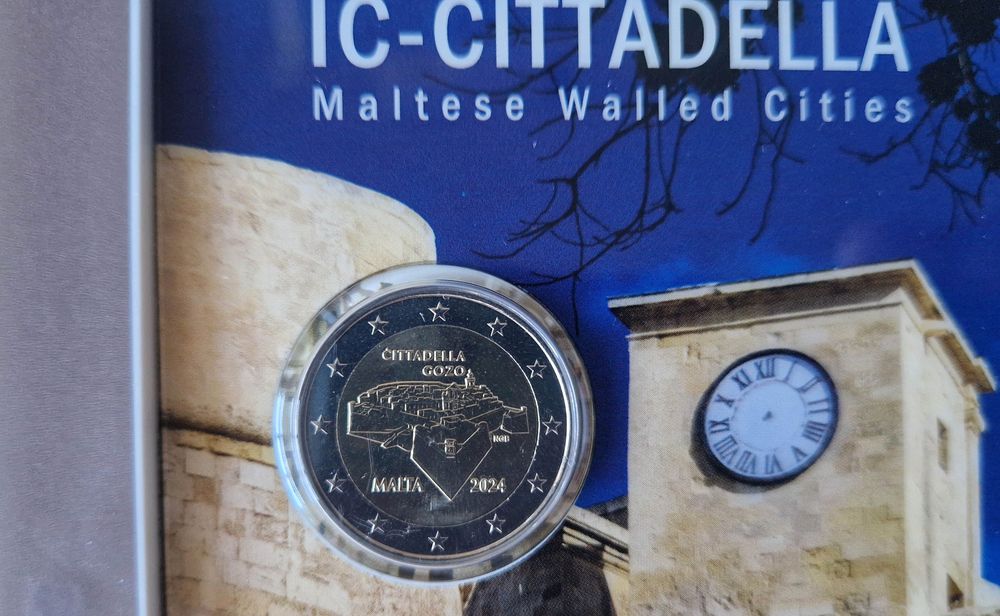 Malta 2024 2x Moedas 2€ Cartão Coincard  Abelha + Citadella Gozo Euro