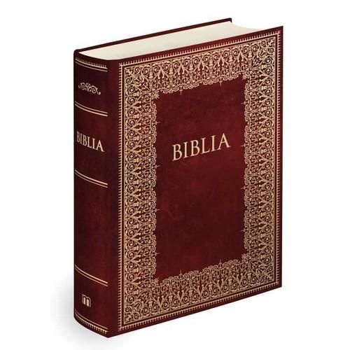 Biblia Domowa Pismo Święte St Nt Bordowa Złocenia, nowa, outlet