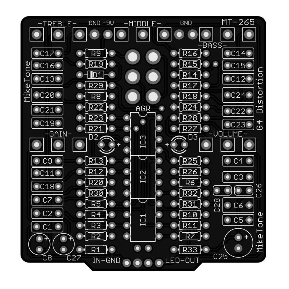 REVV G4 Red Distortion - płytka PCB