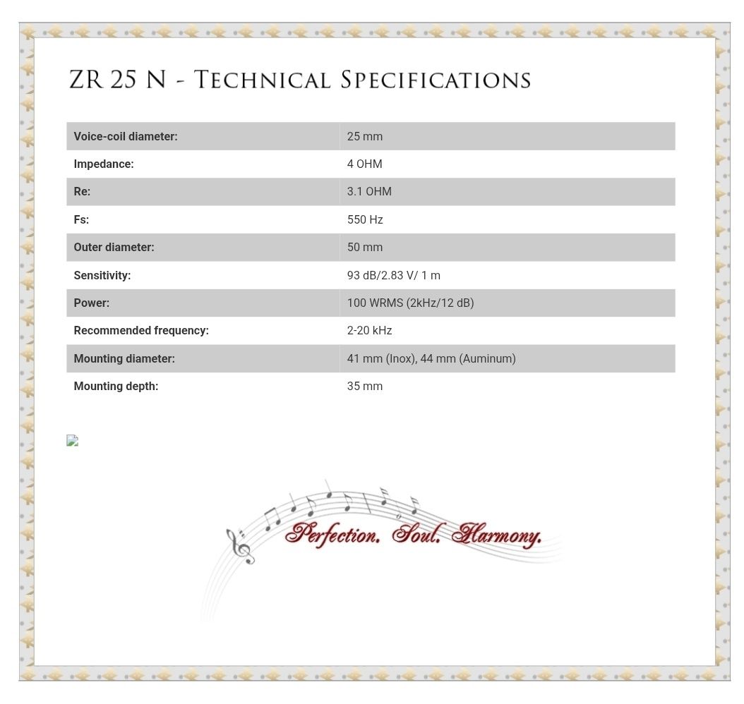 Твитеры:  ZR 25 N ,   ZR Speaker Lab Prestige 25N Tweeter