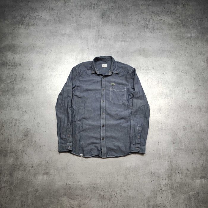 MĘSKA Koszula Elegancka Casual Bawełna PREMIUM Kieszonka Lacoste Haft