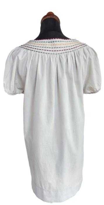 Vintage sukienka tunika z aplikacją plażowa L XL oversize