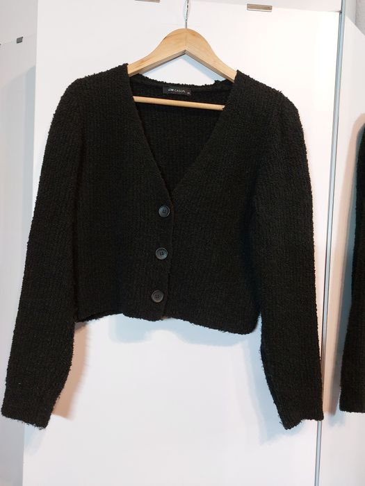 Czarny sweter rozpinany 34/XS czarny kardigan rozpinany sweterek 36/S