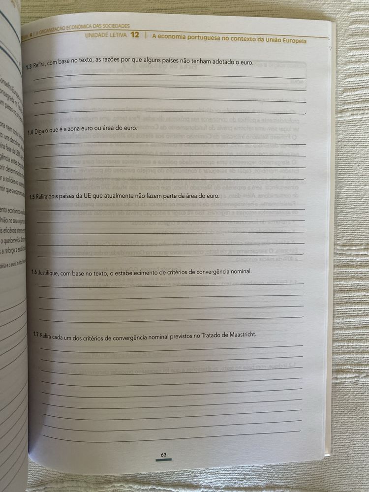 Caderno de Atividades Economia A 11.° Ano - Plátano Editora