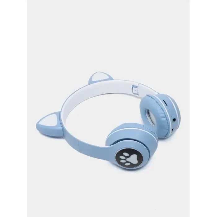 Навушники з вушками котика бездротові з RGB підсвіткою FM радіо