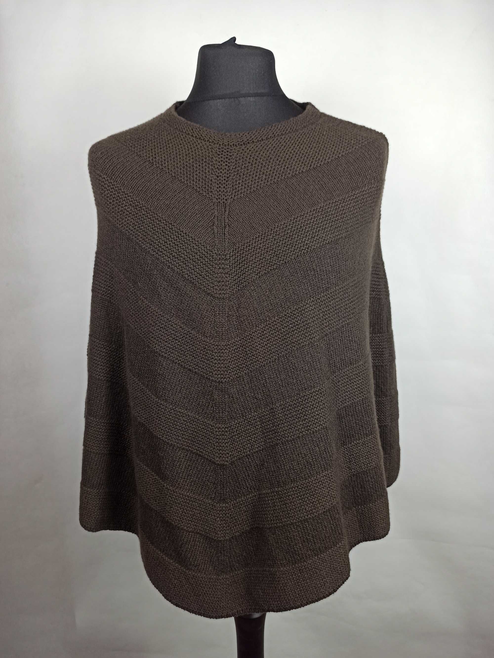 Loro Piana damskie brązowe poncho 100% kaszmir