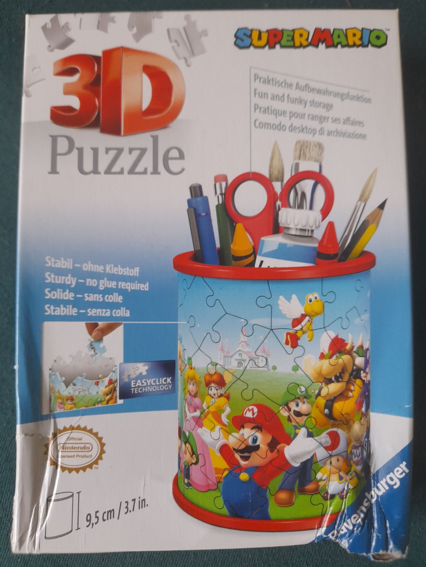 Nowy pojemnik na przybory szkolne z puzzli 3D Super Mario