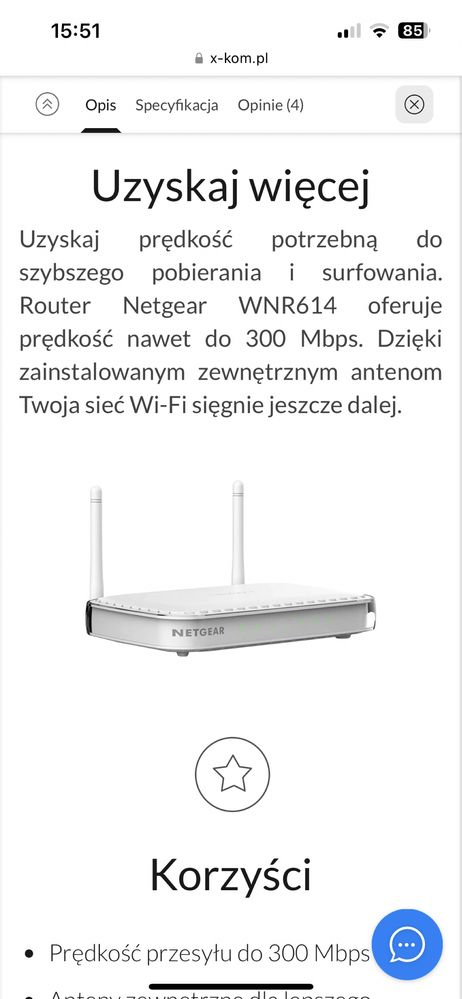 Router Netgear WNR614 2 anteny stan bdb