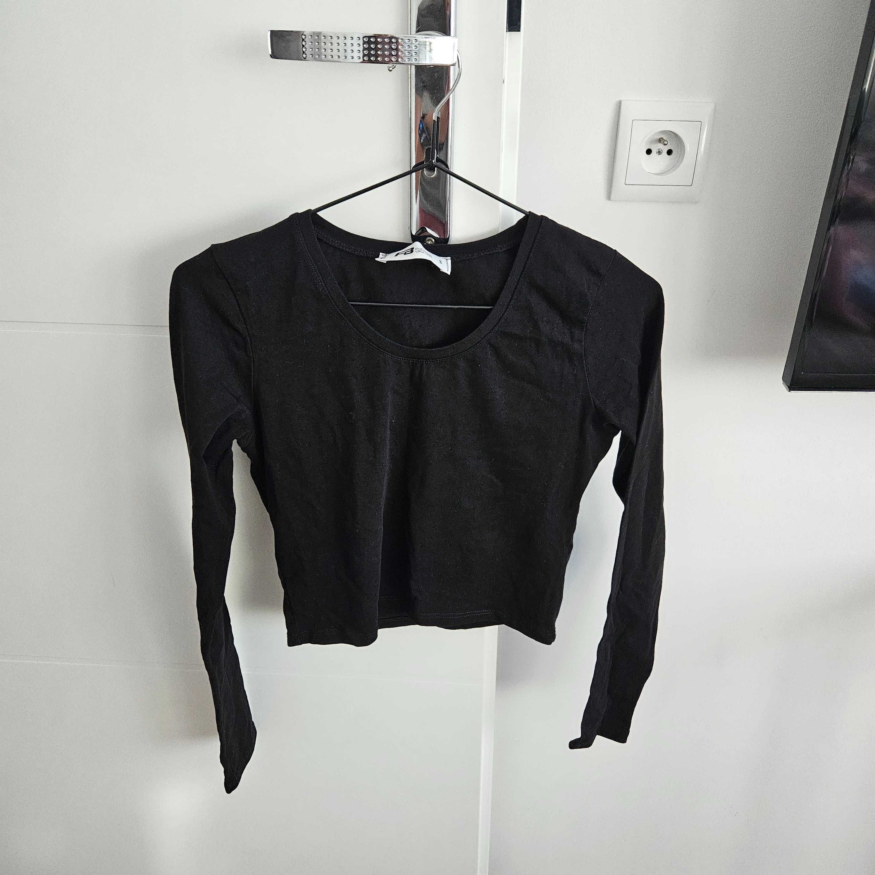 New yorker fishbone koszulka crop top z długim rękawem S