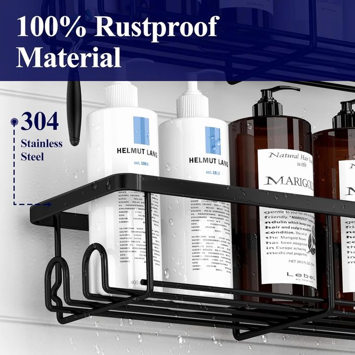 Zestaw 2 półek prysznicowych bez wiercenia