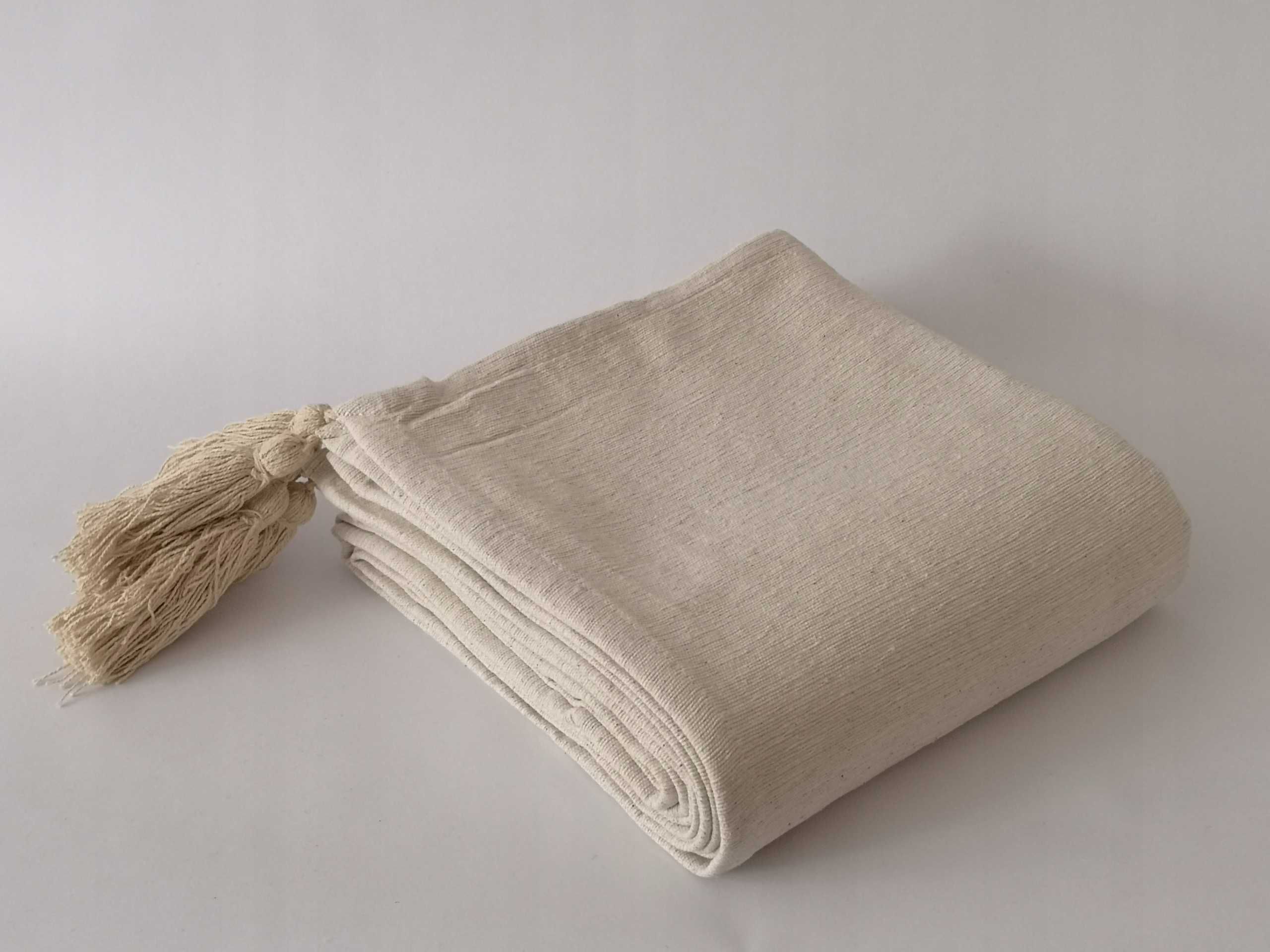 Narzuta na kanapę boho loft 200x220 chwosty melanż bawełna bawełniana