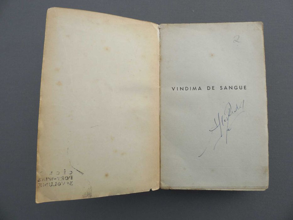 Livro Vindima de Sangue, 1ª Edição, Assinatura do Autor