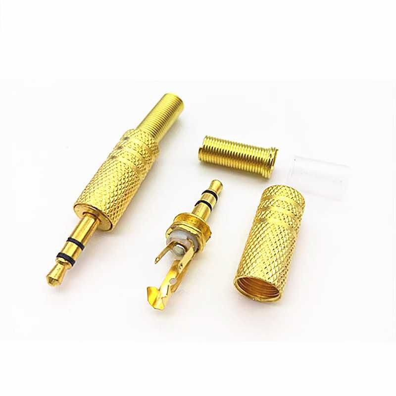 Wtyk Jack 3.5 na kabel złoty 3,5mm STEREO