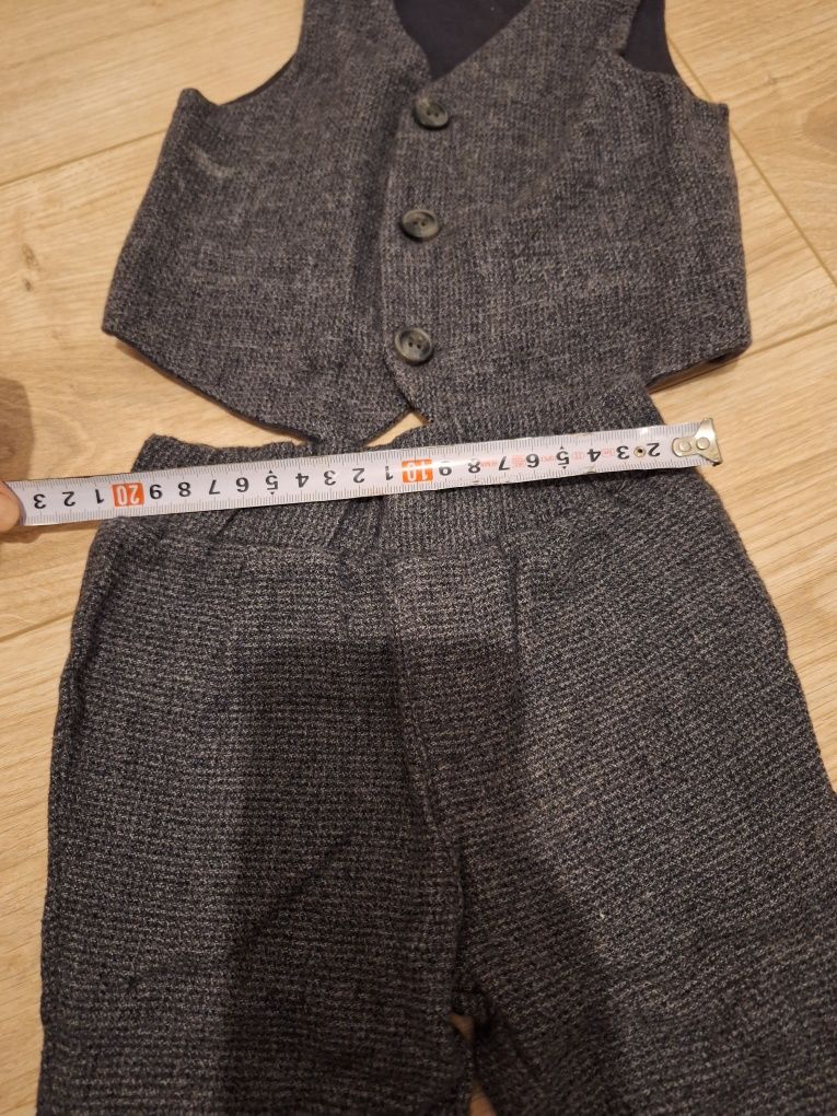 Elegancki Komplet do chrztu r. 74 koszula kamizelka