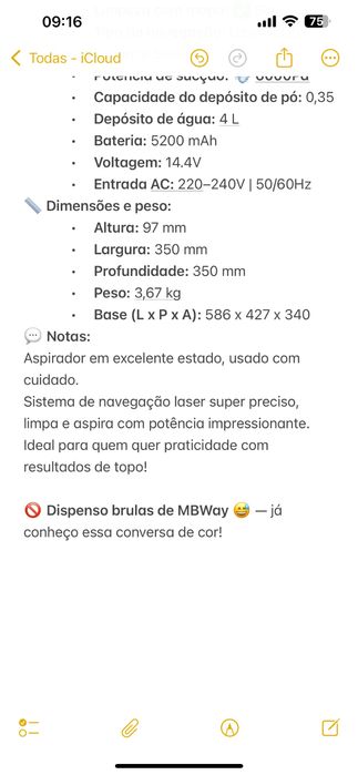 Aspirador xiaomi X20+ com 3 anos de garantia