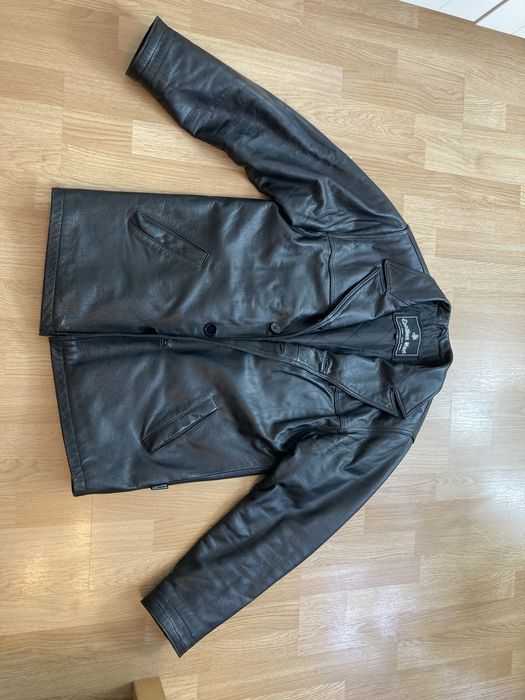 Meska kurtka skórzana z podszewką, roz. 50, czarna