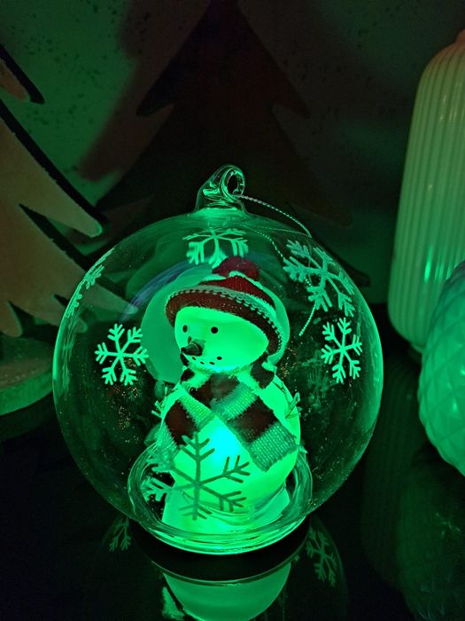 Bałwanek Szklana Kula LED Dekoracyjna świąteczna