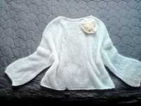 Sweter mgiełka hand made. Nowy. L/XL. Naturalny moher. Kid silk.