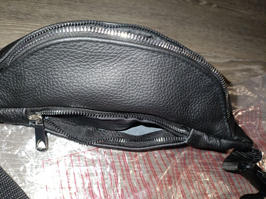 Сумка-бананка кожанная 30*13*9 см