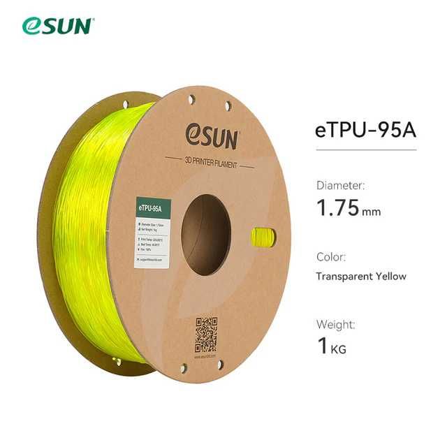 eSUN TPU-95A філамент 1,75 мм 1 кг Жовтий