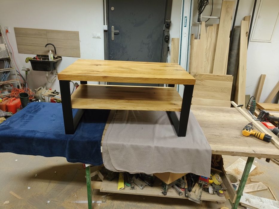 Szafka RTV 160. 120-200 cm  loft styl lity dąb, olej lakier Blum