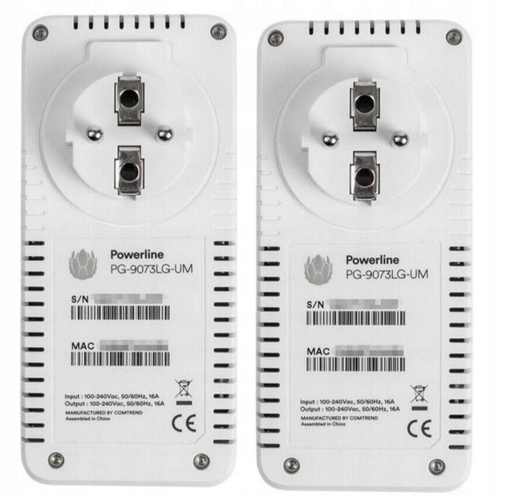 2x Transmiter sieciowy PowerLine PG-9073LG-UF Gigabit 1Gb/s LAN