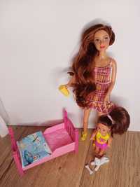 Lalka Barbie evi dziecko łóżeczko mebelki piesek akcesoria