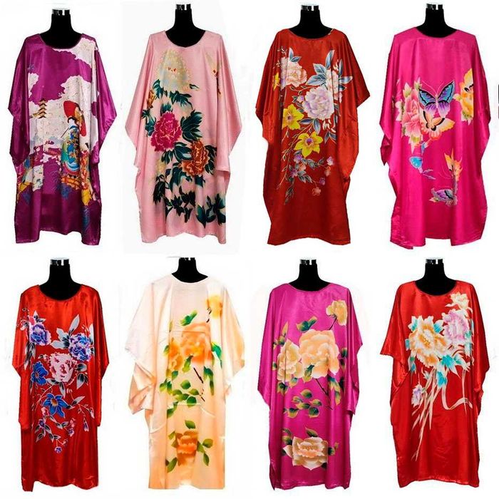 шелковое платье кимоно разные