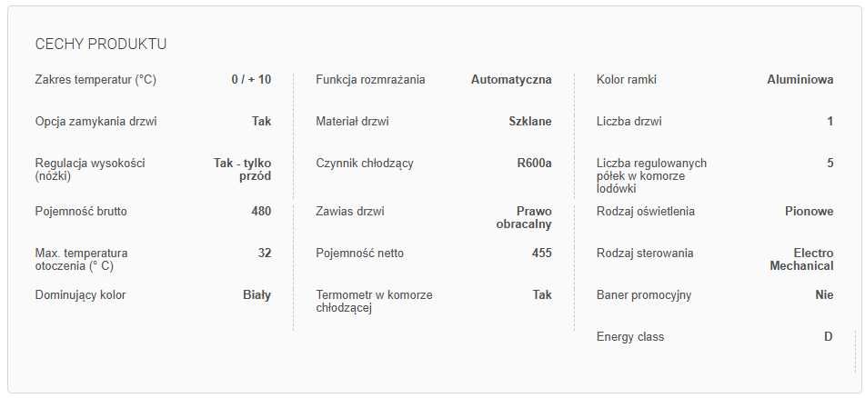 Lodówka witryna chłodnicza profesjonalna Whirlpool ADN 221/1S