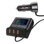 Ładowarka samochodowa Acefast B11/138W USB-A USB-C z 6 portami - czarn
