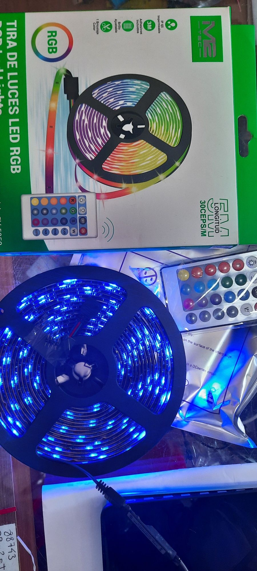 Fitas de leds RGB com comando a distância