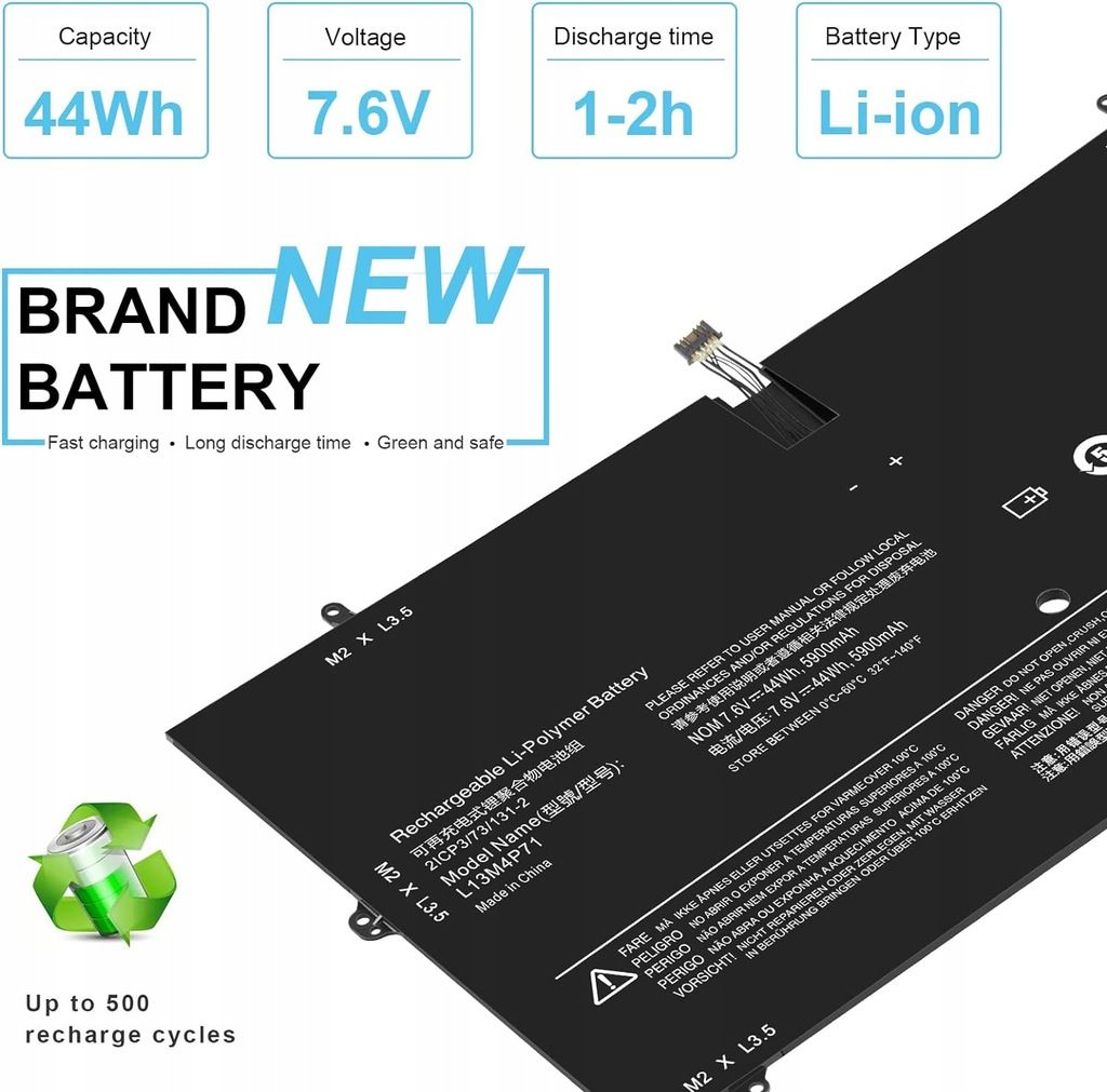 Bateria do laptopów IBM, Lenovo litowo-polimerowa 5900 mAh l13m4p71