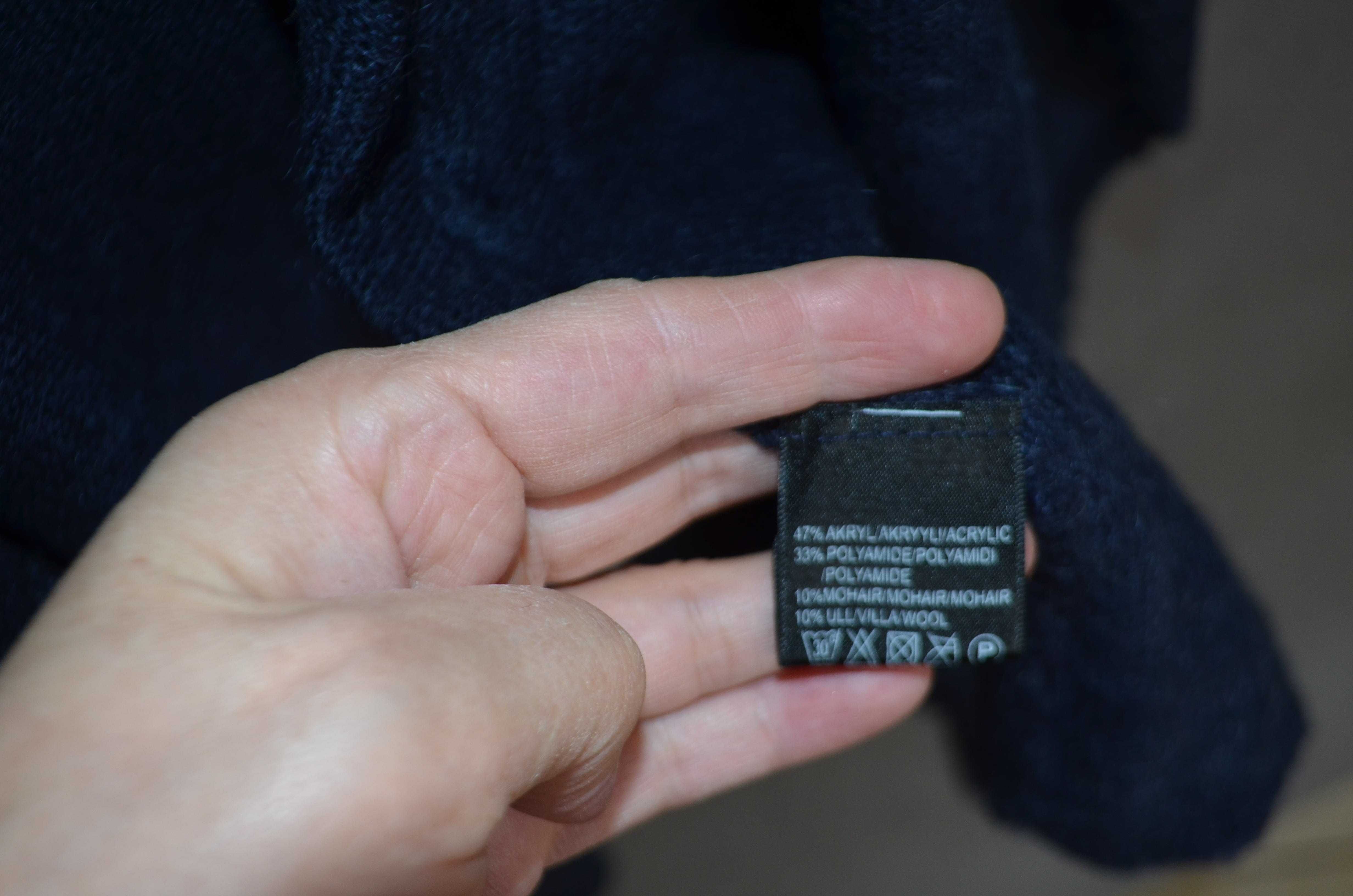sweter kardigan długi XL granatowy