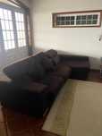 Sofá chaise longue castanho
