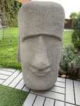 Donica xxl głowa Moai szara żywice beton