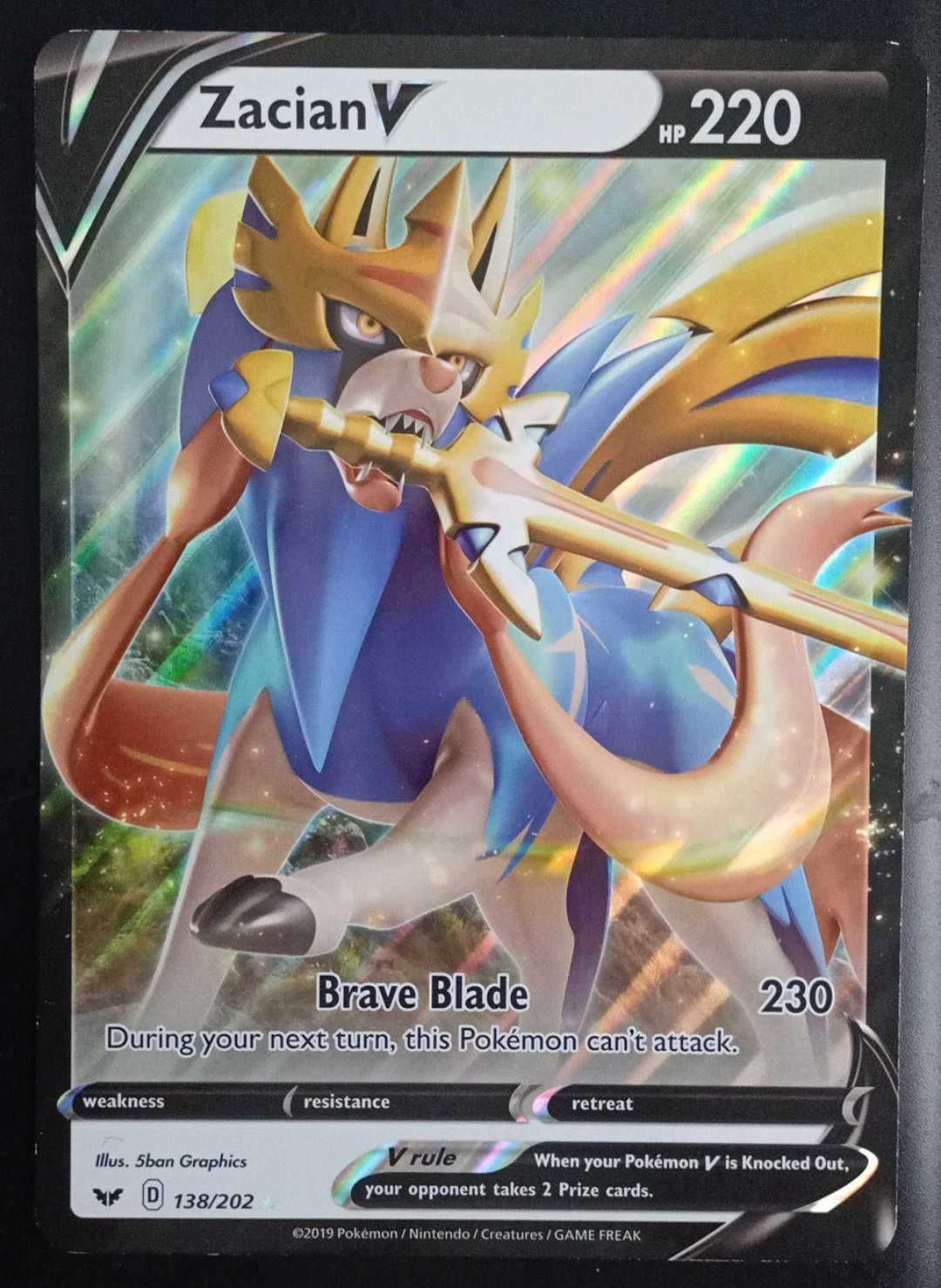 Karta Pokemon Zacian V Full Art Jumbo!