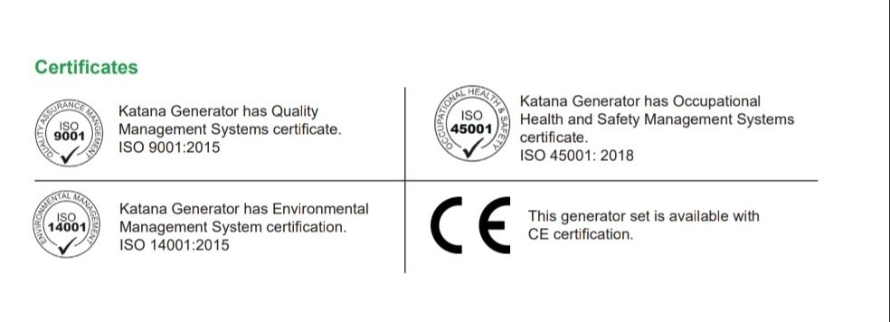 Генератор КАТАНА KD 23, 33, 38, 50, 60 KвA