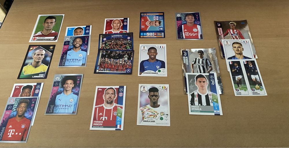 Cromos: Zidane, Beckham, Ronaldinho, Messi, Henry, Rooney, Ibrahimovic